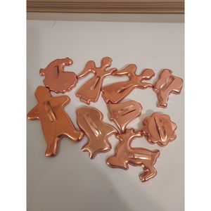 Holiday Cookie Cutter Set of 9 Christmas Thanksgiving Copper Aluminum